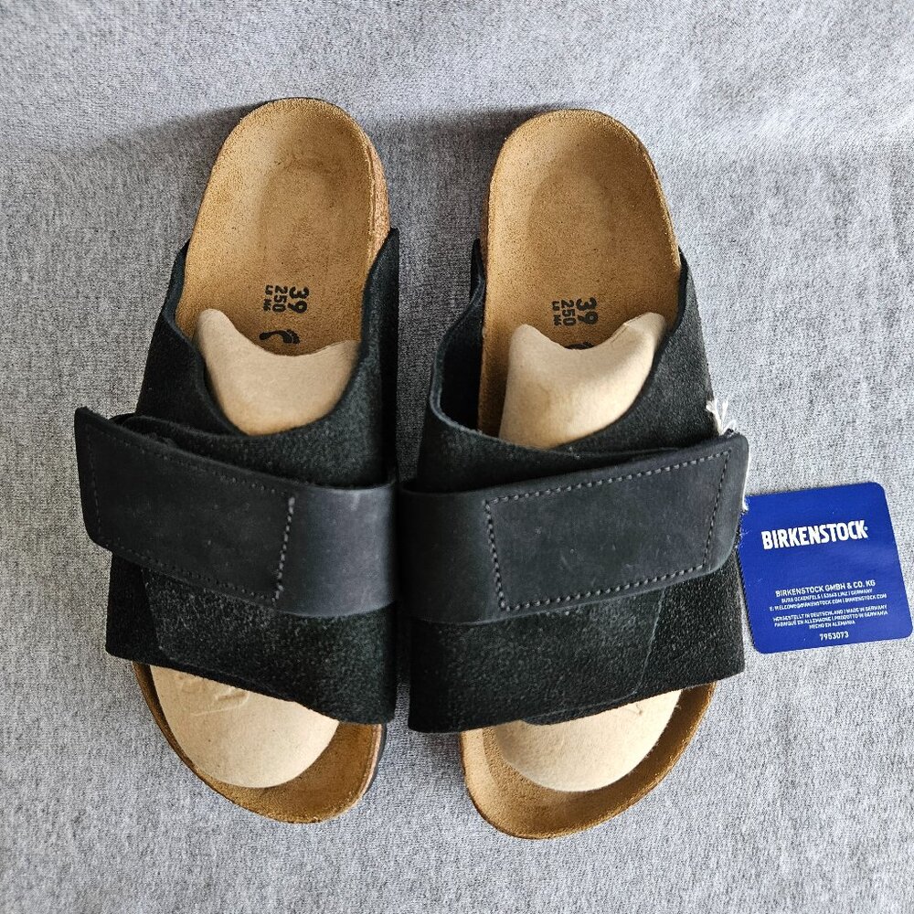 BIRKENSTOCK Black Kyoto Suede Sandals Women's Size 8 (39) New, No Box